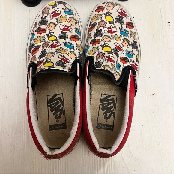 Vans Customs Off The Wall Dog And Car Macaroon Print Shows Size Women 5 Men 3.5 - Picture 5 of 7